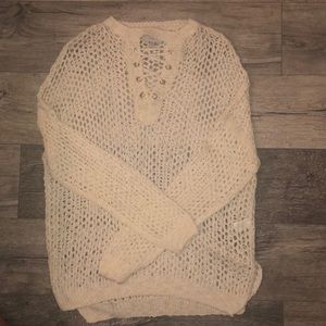 Hayden LA knit lace up sweater!